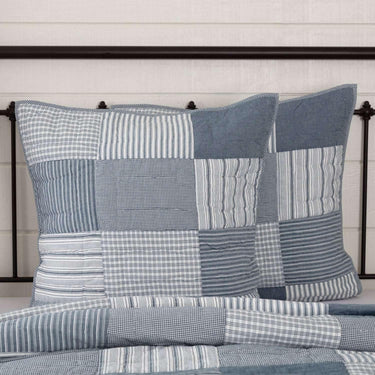 Sawyer Mill Blue Quilted Euro Sham 26x26 VHC Brands - The Fox Decor